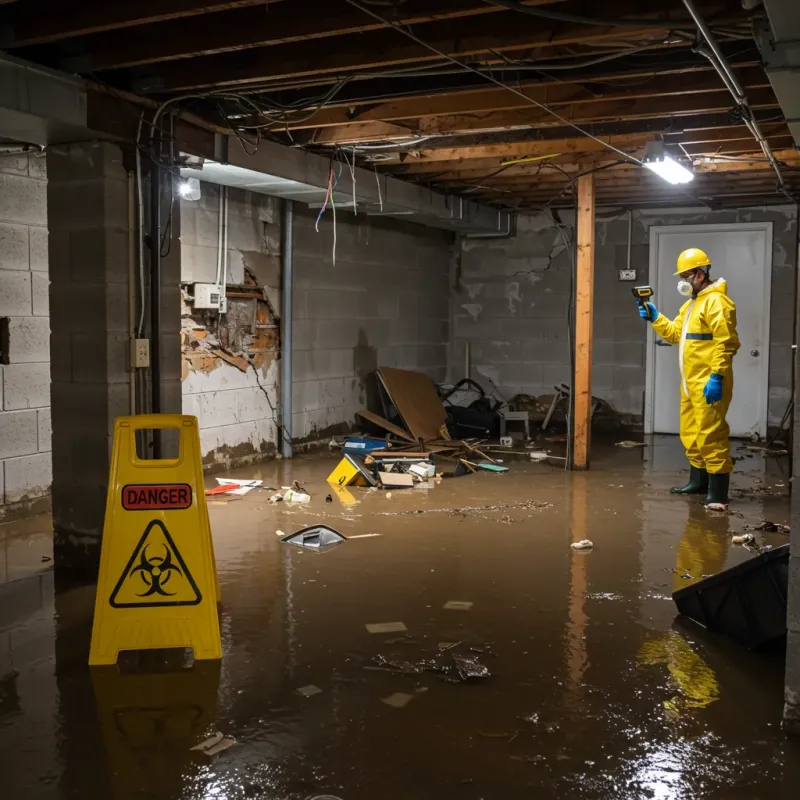 Flooded Basement Electrical Hazard in Monroe, NC Property