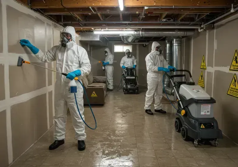 Basement Moisture Removal and Structural Drying process in Monroe, NC